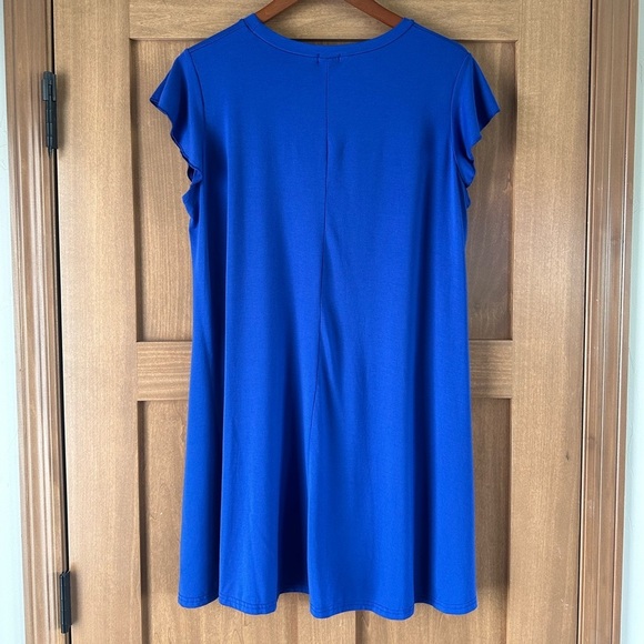 NWT Coco + Carmen Francis Flutter Sleeve Dress - Cobalt Blue size Large/XL - Picture 6 of 11